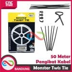 PENGIKAT KABEL TWIS TIE HITAM - 50M BLACK MONSTER CABLE TWIS TIE - Image 2