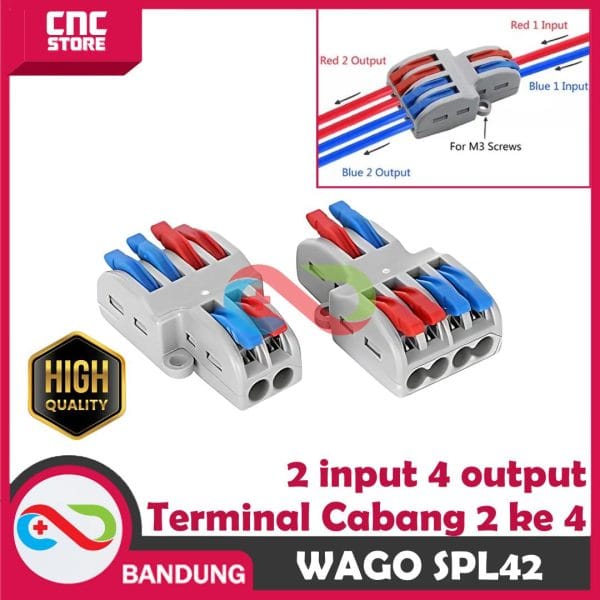 TERMINAL CABANG 2 TO 4 KABEL KONEKTOR SPLITTER 2-4 LT 422 WAGO SPL 42