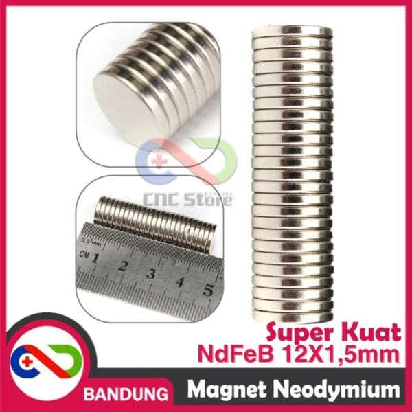 MAGNET NEODYMIUM NDFEB BULAT PERMANEN 12X1,5MM