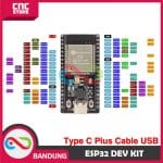 ESP32 ESP-32S DOIT WIFI BLUETOOTH IOT DUAL CORE TYPE-C 38 PIN PLUS KABEL DATA - Image 4