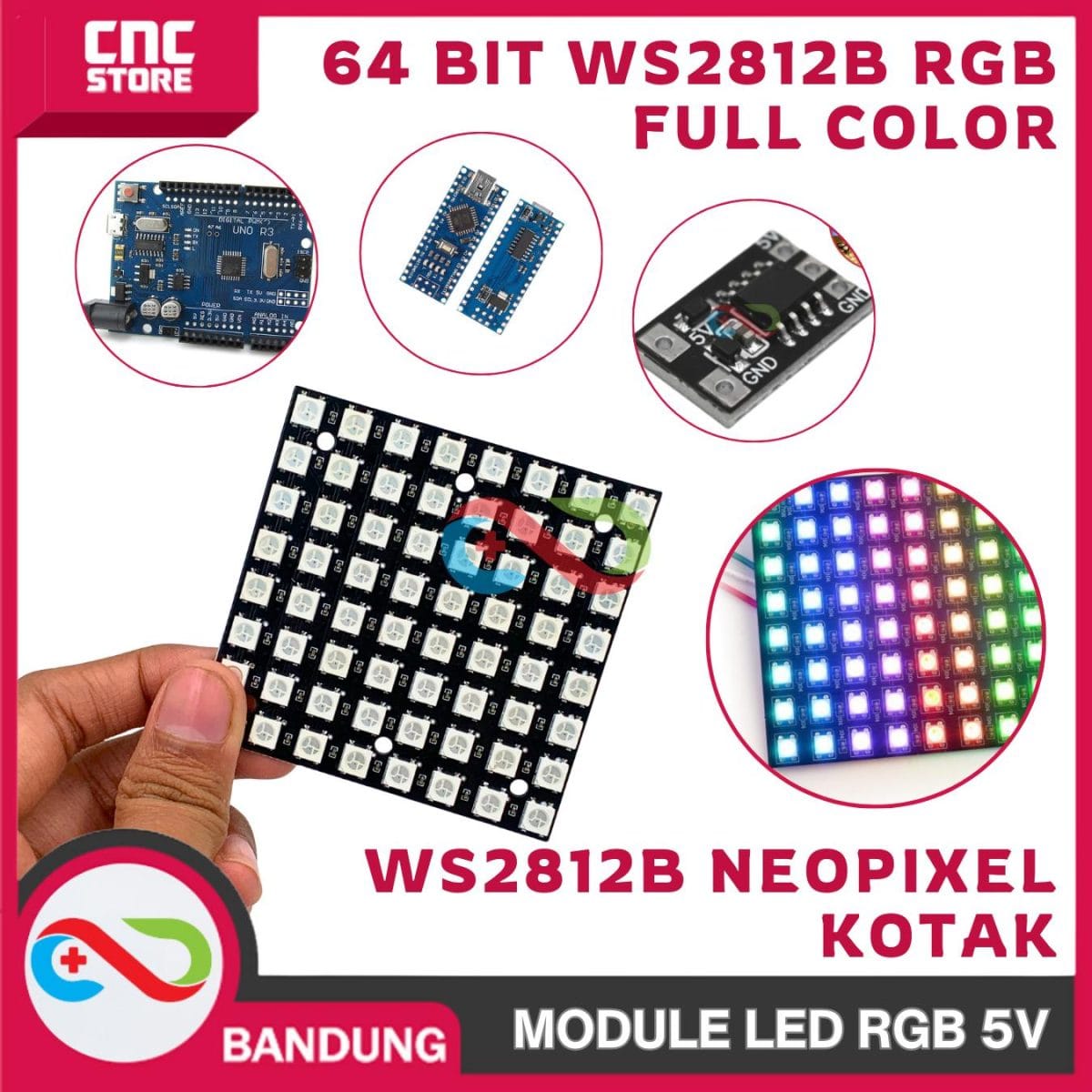 64 BIT WS2812B 5050 RGB LED DRIVER BOARD FULL COLOR 5V KOTAK - Image 4