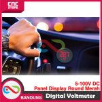 VOLTMETER DIGITAL VOLTMETER BULAT BOX PANEL DISPLAY 5-100V DC ROUND MERAH - Image 3