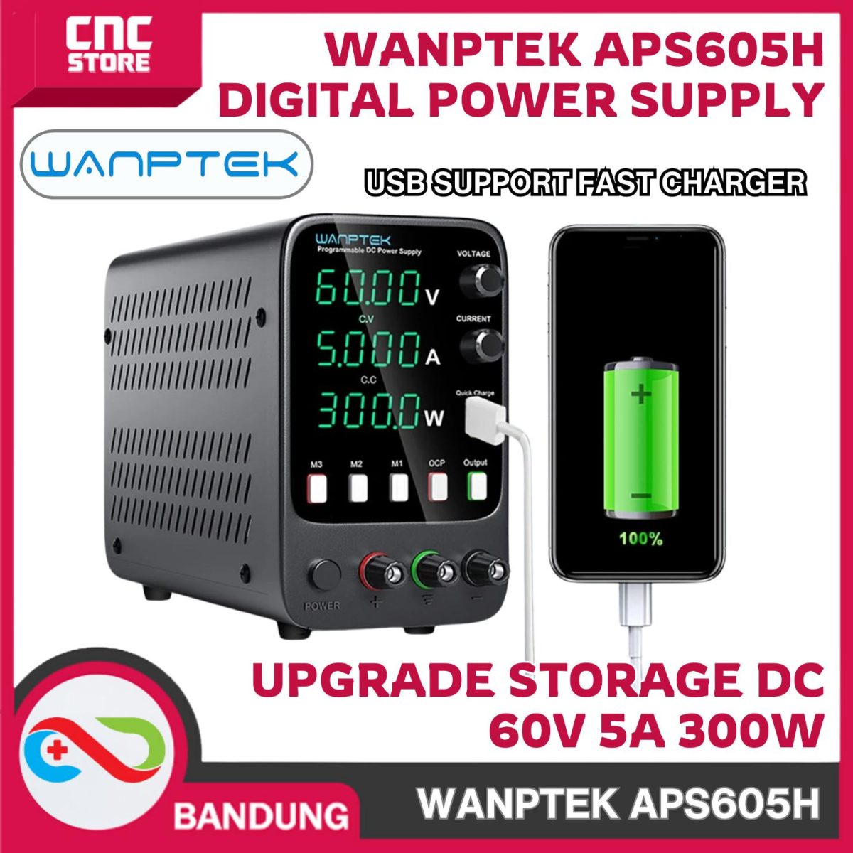 WANPTEK APS605H DIGITAL POWER SUPPLY UPGRADE STORAGE DC 60V 5A 300W CA CC - Image 8