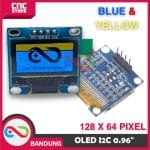 YELLOW BLUE 0.96 I2C 128X64 OLED LCD DISPLAY MODULE - Image 2