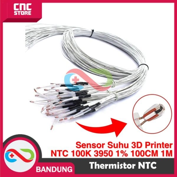 SENSOR SUHU 3D PRINTER THERMISTOR NTC 100K 3950 1% 100K 100CM 1M