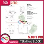 TERMINAL BLOCK 2EDG 5.08 2P 2 PIN GREEN - Image 3