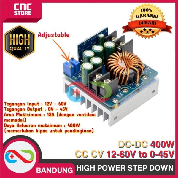 Step Down DC-DC 400W, High Power Step Down CC CV Adjustable 12-60V TO 0-45V