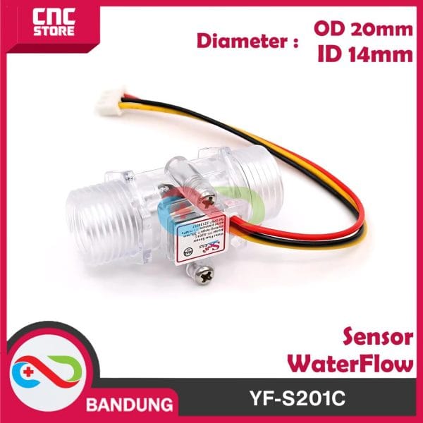 YF-S201C WATER FLOW SENSOR PENGUKUR DEBIT AIR YF S201C 0.5" 1/2INCH FLOWMETER