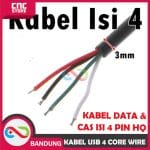 KABEL USB 4 CORE WIRE 4P CABLE DATA DAN CAS ISI 4 PIN HQ PER 1METER - HITAM