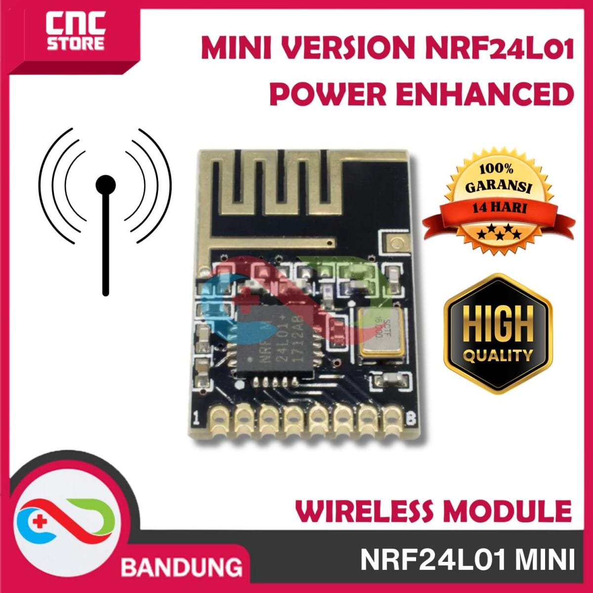 MINI NRF24L01 VERSION SMD WIRELESS MODULE POWER ENHANCED VERSION - Image 1