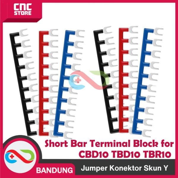 SKUN Jumper Konektor Short Bar Terminal Block for TBR10 CBR 10 Terminal Blok Model Skun Y CBD10 TBD10 (Cocok untuk TBR-10, CBR-10, CBD-10, dan TBD-10) -MERAH