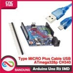 ARDUINO UNO R3 ATMEGA328P SMD CH340 ATMEGA328P MICRO USB PLUS KABEL DATA - Image 4