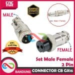 AVIATION PLUG CONNECTOR CB GX16 16MM SET MALE FEMALE - 2 PIN