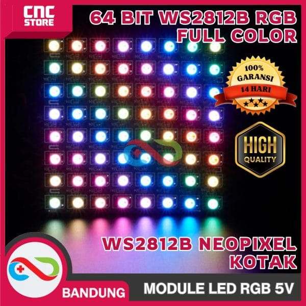 64 BIT WS2812B 5050 RGB LED DRIVER BOARD FULL COLOR 5V KOTAK