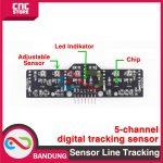 5-CHANNEL DIGITAL SENSOR TRACKING , 5-CHANNEL GRAYSCALE LINE TRACKING MODULE - Image 4