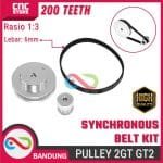 Pulley 2GT GT2 Synchronous Belt Kit – 20 Teeth, 60 Teeth, 200 Teeth untuk Proyek DIY