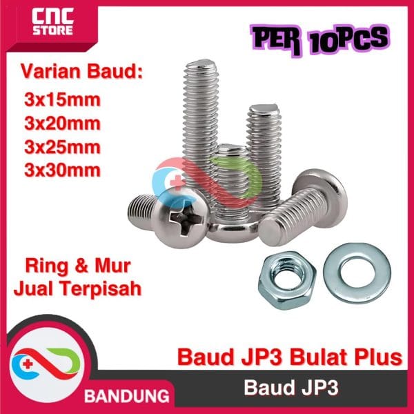 10PCS BAUT JP M3X20 BAUD MUR JP3 baut m3 3x20 MM 3mmx20mm bulat plus