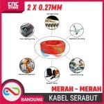 Kabel 2x0.75mm Serabut Merah 300V – Double Core Kabel Listrik DC Fleksibel per 1 Meter - Image 2