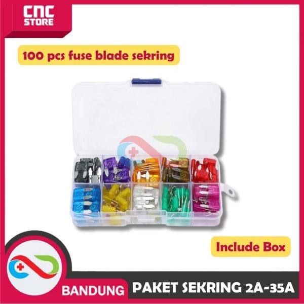 PAKET SEKRING 2A-35A UNTUK MOTOR MOBIL 100PCS PLUS BOX
