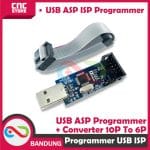USB ISP ASP PROGRAMMER FOR ATMEL AVR PLUS CONVERTER 10P TO 6P FOR ARDUINO - Image 2