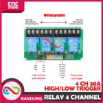 RELAY MODULE 5V 4 CHANNEL 4CH 30A OPTOCOUPLER ISOLATION - Image 3