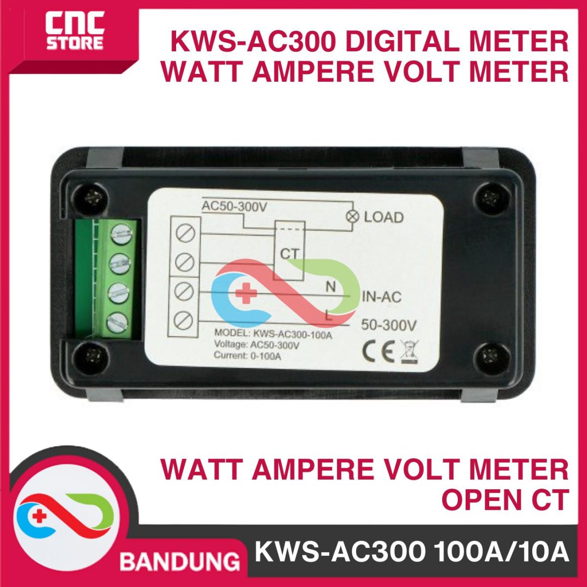 KWS-AC300 100A/10A 6IN1 DIGITAL KWH METER WATT METER AMPERE VOLT METER OPEN CT - Image 4