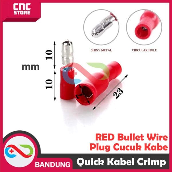 RED BULLET WIRE CONNECTOR TERMINAL PLUG CUCUK KABEL QUICK CABLE CRIMP