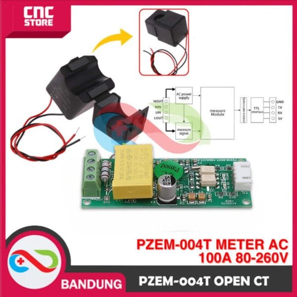 PZEM-004T SENSOR WATT VOLT CURRENT METER AC 100A 80-260V OPEN CT