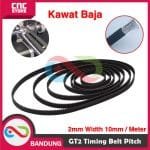 GT2 TIMING BELT PITCH 2MM WIDTH 10MM PER METER PU KAWAT BAJA