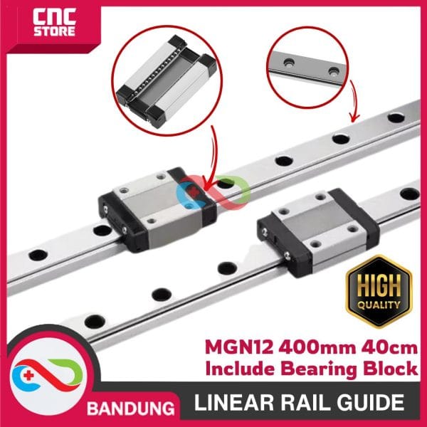 MGN12 400MM 40CM LINEAR RAIL GUIDE INCLUDE MGN12H BEARING BLOCK