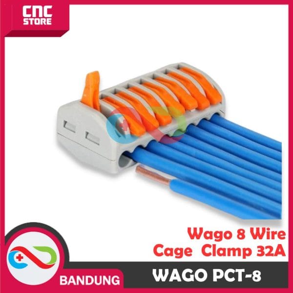 WAGO 8 WIRE TERMINAL BLOCK LEVER CAGE CLAMP PCT-8
