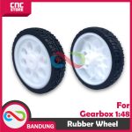 RODA RUBBER WHEEL MOTOR FOR MOTOR DC GEARBOX 1 48 WHITE PUTIH - Image 3