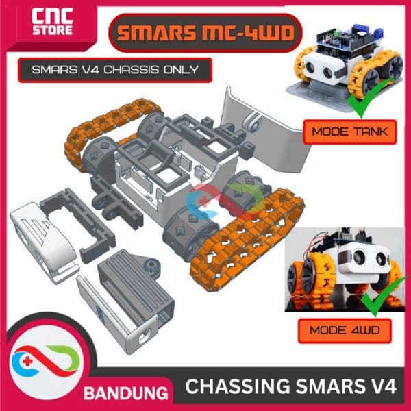 SMARS ROBOT V4 SMARS 4WD STEAM SMART ROBOT ARDUINO ROBOT EDUKASI MODULAR -BODY ONLY