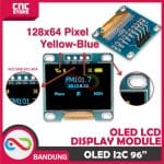 YELLOW BLUE 0.96 I2C 128X64 OLED LCD DISPLAY MODULE - Image 3
