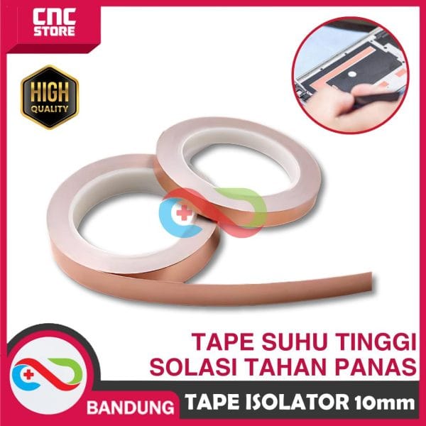 TAPE SUHU TINGGI SOLASI ISOLATOR TAHAN PANAS 10MM UNTUK KOMPONEN, KABEL 3D PRINTER MAKERBOT