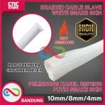 Braided Cable Slave White 10mm Gepeng Pelindung Kabel Snake Skin