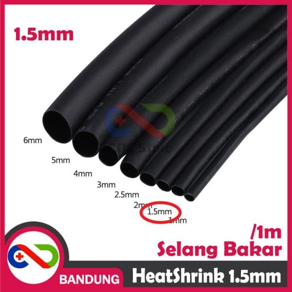 HEATSHRINK 1.5MM HEAT SHRINK SELANG SELONGSONG BAKAR PER 1 METER