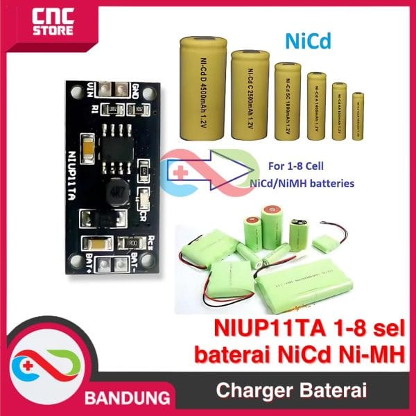 CHARGER BATERAI AA AAA NIUP11TA 1-8 SEL BATTERY NiCd Ni-MH PENGISI DAYA 3S