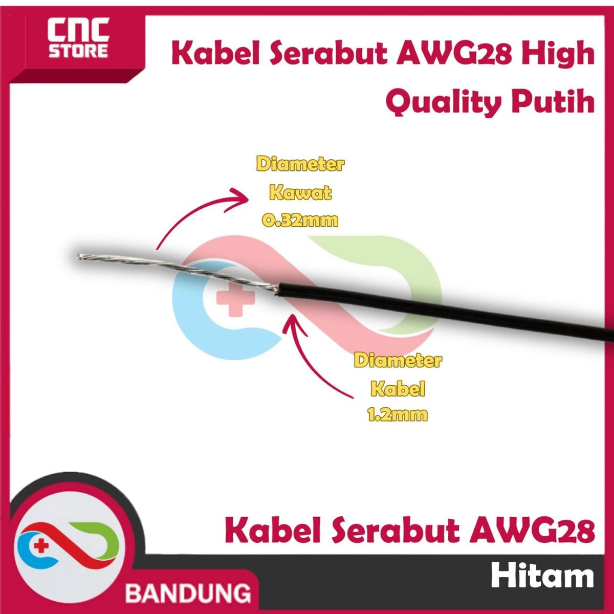 KABEL SERABUT AWG 28 AWG28 HIGH QUALITY hitam - Image 2