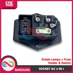 SOKET AC 3IN1 KOTAK LAMPU + FUSE HOLDER POWER OUTLET SOCKET SWITCH - Image 2