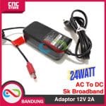 POWER SUPPLY ADAPTOR 12V 2A REAL 24WATT CCTV ADAPTOR JACK DC 5.5x2.1MM