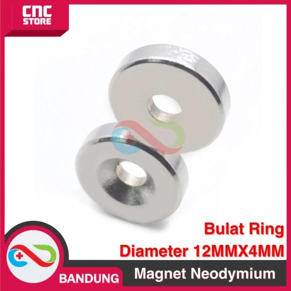 MAGNET NEODYMIUM BULAT RING DIAMETER 12MMX4MM 12X4MM LUBANG NDFEB