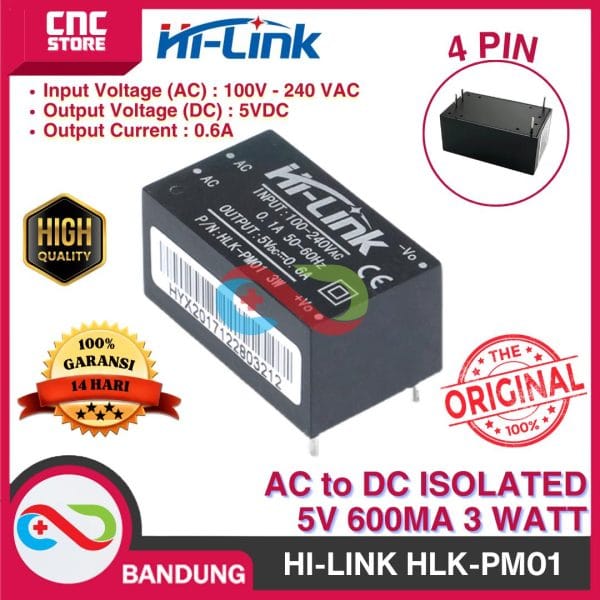 HI-LINK HLK-PM01 AC TO DC ISOLATED 5V 600MA 3 WATT