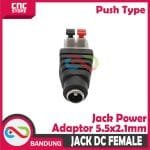 DC JACK FEMALE POWER ADAPTER 5.5X2.1MM PUSH TYPE SOCKET 2.1X5.5MM - Gambar 2