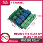 Modbus-Rtu 1/2/4-way 12V relay module switch input and output RS485/TTL communication 4 way
