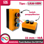 TOMBOL/ FLAT SWITCH Push Button 22mm LA38-11BN Push Self locking Flat Switch 10A - Image 4