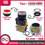 TOMBOL/ FLAT SWITCH Push Button 22mm LA38-11BN Push Self locking Flat Switch 10A - Image 3