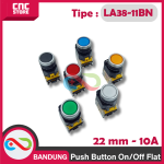 TOMBOL/ FLAT SWITCH Push Button 22mm LA38-11BN Push Self locking Flat Switch 10A - Image 5
