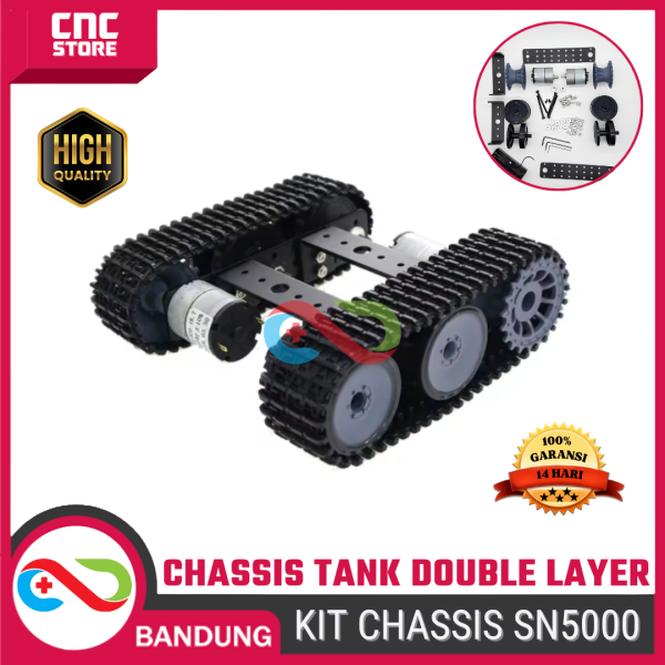 DIY Tank Chassis SN5000 – Sasis Robot Perayap 12V Bahan Aluminium Cocok untuk Arduino