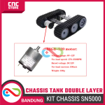DIY Tank Chassis SN5000 – Sasis Robot Perayap 12V Bahan Aluminium Cocok untuk Arduino - Image 4